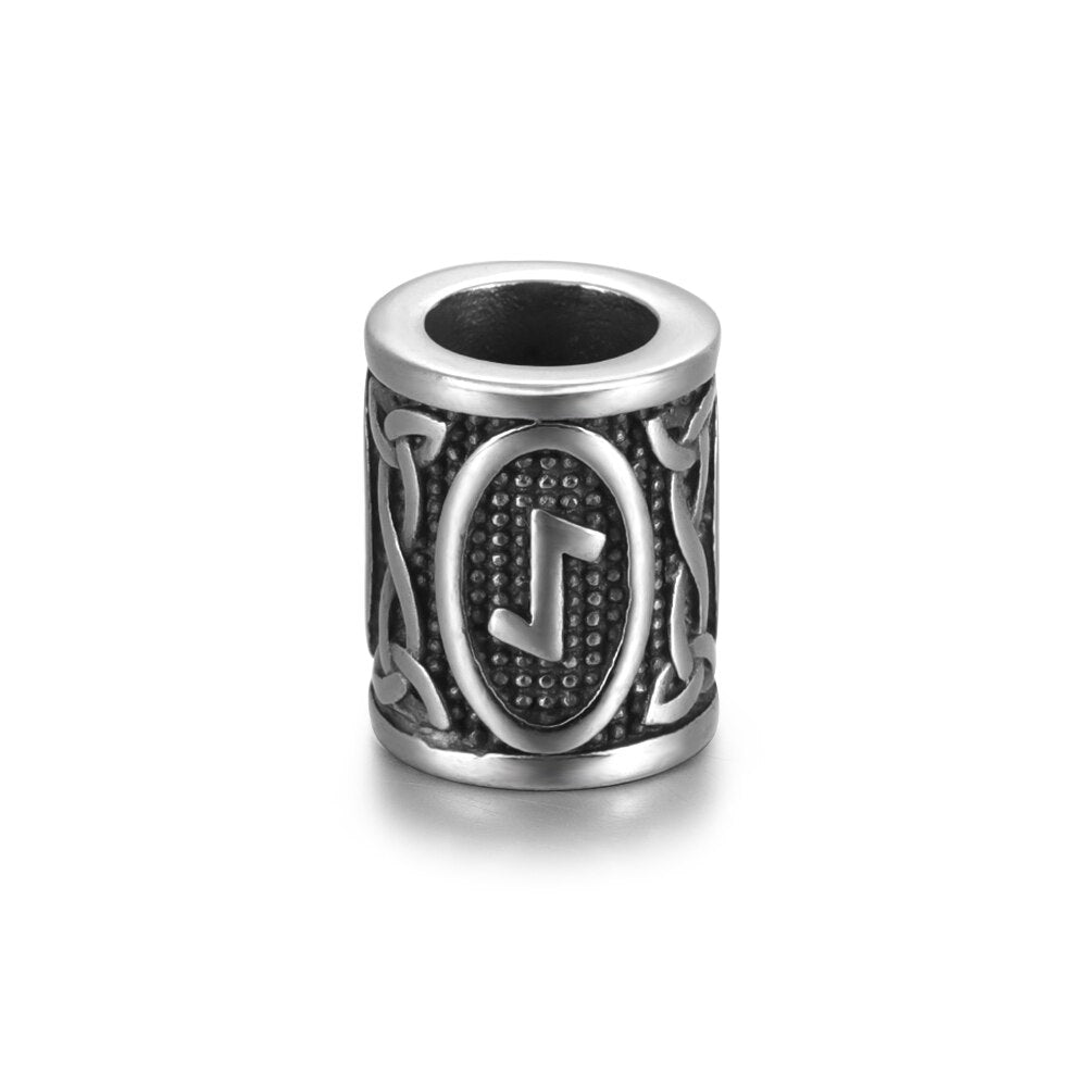 Eihwaz Rune Steel Bead