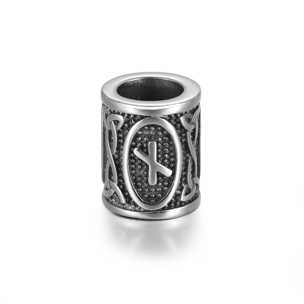 Nauthiz Rune Steel Bead