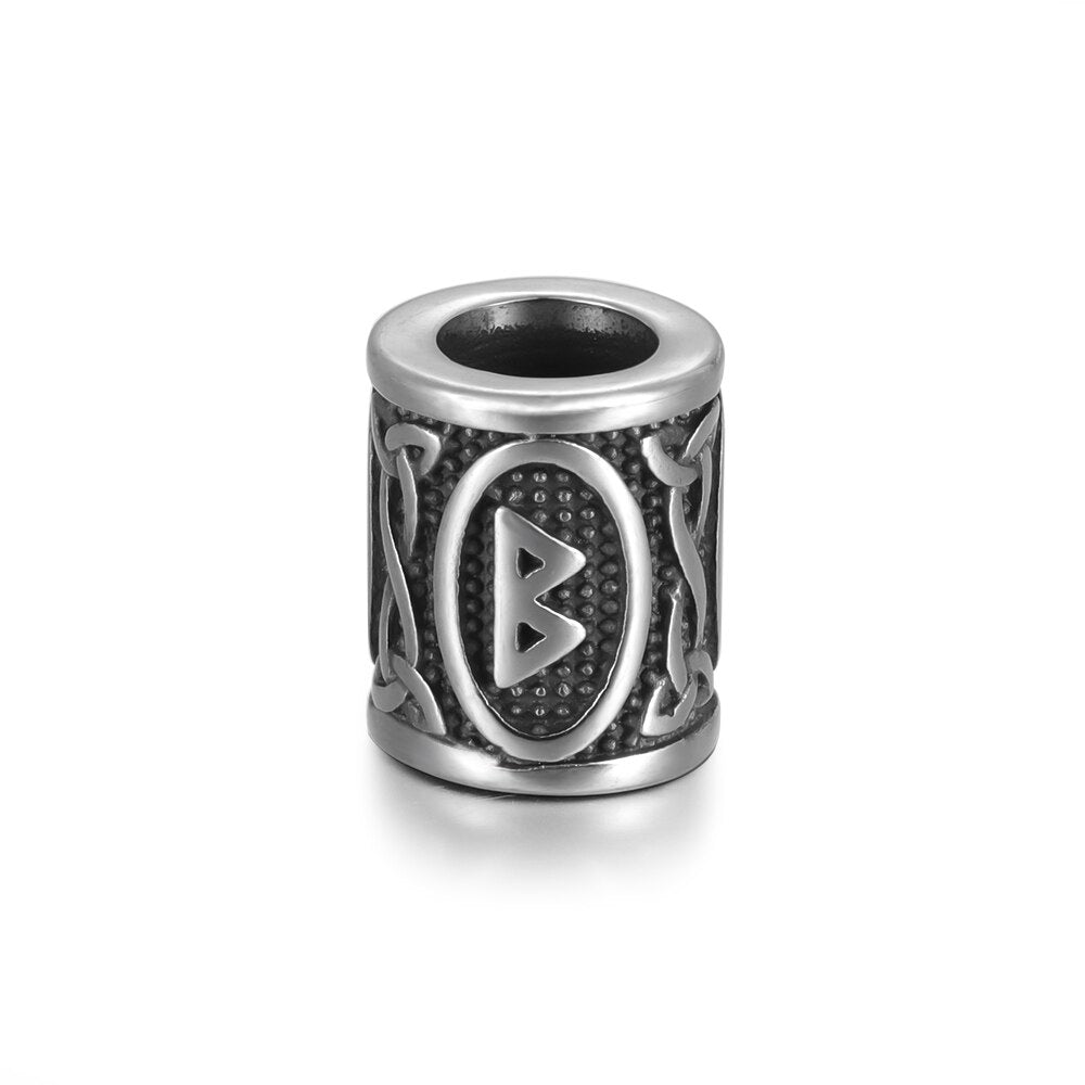 Berkana Rune Steel Bead