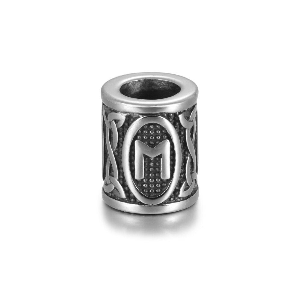 Ehwaz Rune Steel Bead