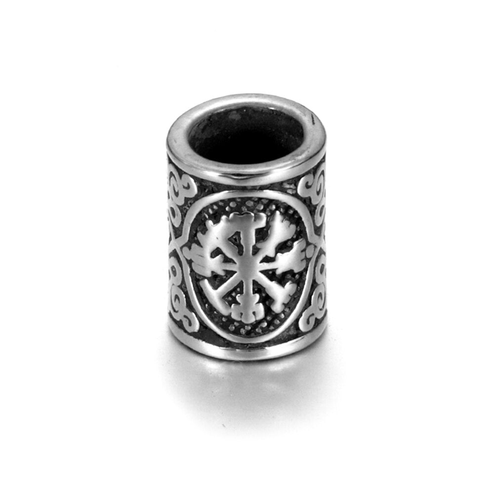 Vegvisir Rune Steel Bead