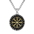 Viking Runes And Vegvisir Necklace