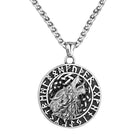 Viking Howling Wolf And Runes Necklace