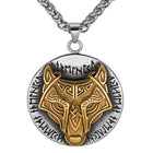 Fenrir Wolf And Runes Viking Necklace