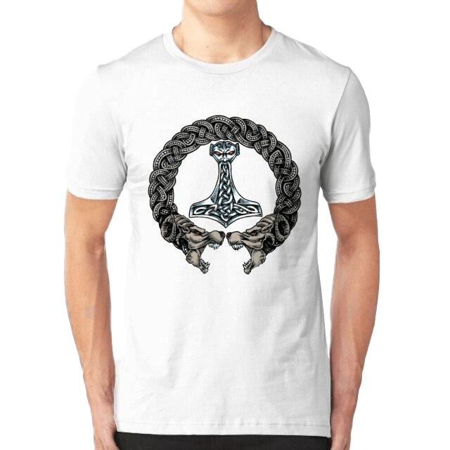 Fenrir & Mjolnir Viking T Shirt