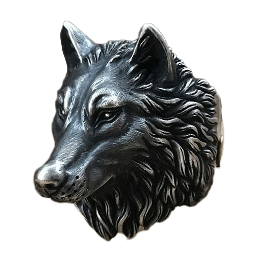 Wolf Head Viking Ring