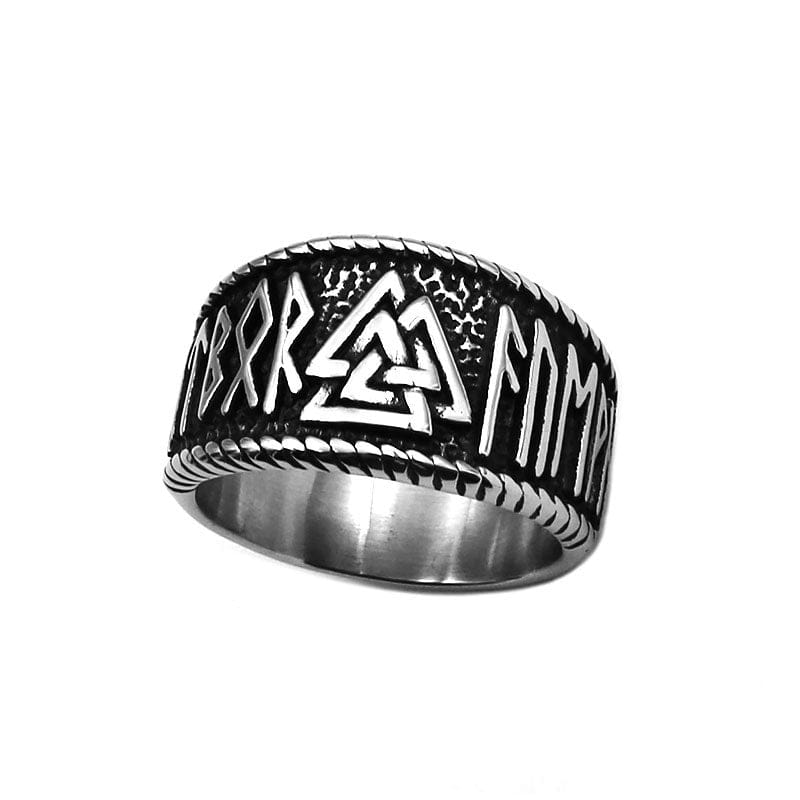 Valknut & Runes Viking Ring