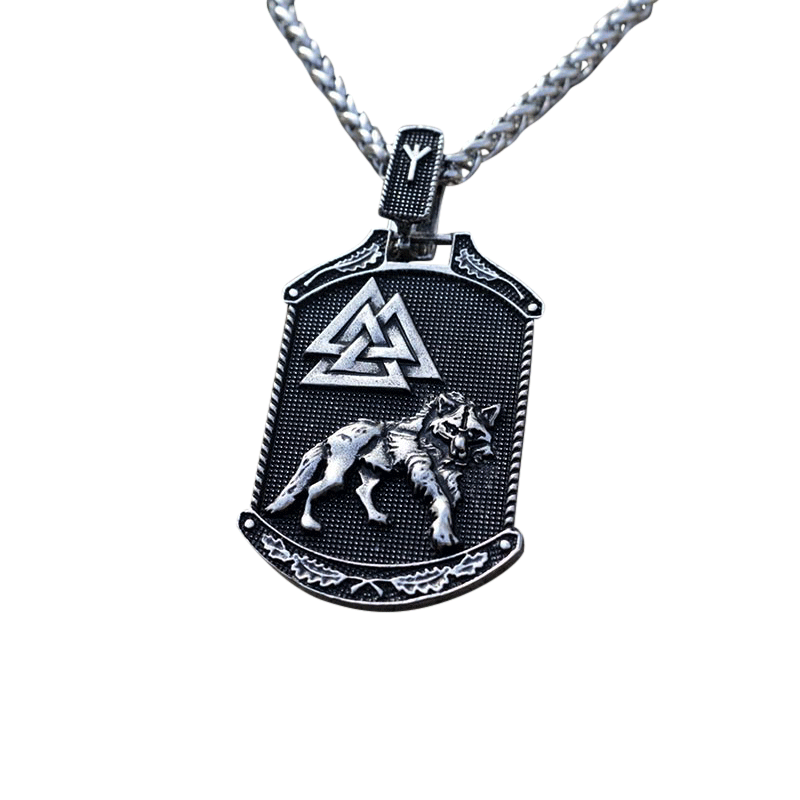 Viking Wolf & Valknut Necklace