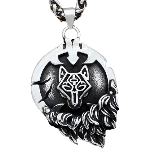 Fenrir Wolf Viking Necklace