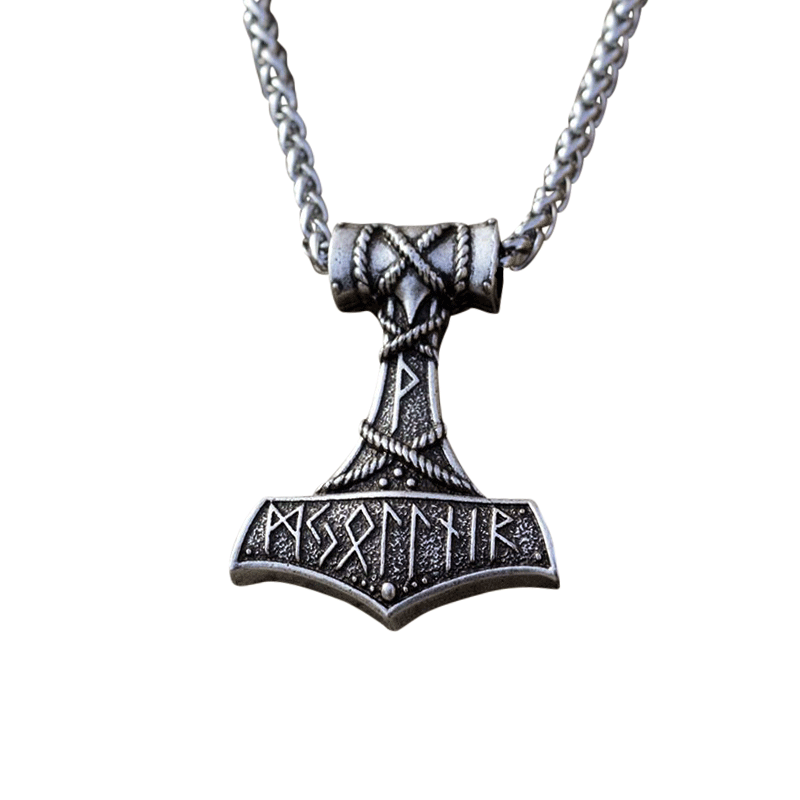 Viking Mjolnir & runes necklace