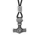 Thor's Hammer And Helm Of Awe Viking Necklace