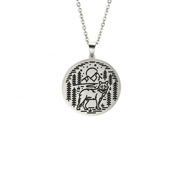 Fenrir Wolf Viking Necklace