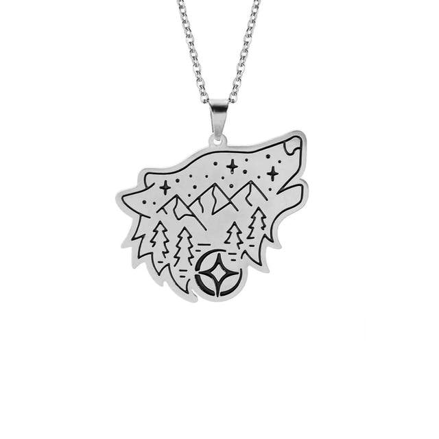 Fenrir Wolf Viking Necklace