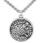 Fenrir Wolf And Runes Viking Necklace