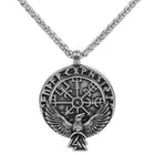 Viking Vegvisir And Raven Necklace