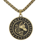 Fenrir Wolf And Runes Viking Necklace