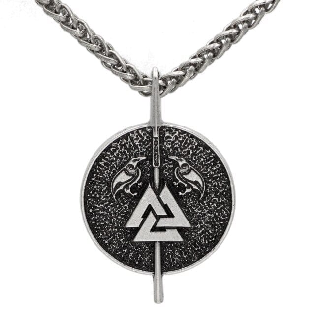 Viking Valknut And Crows Necklace